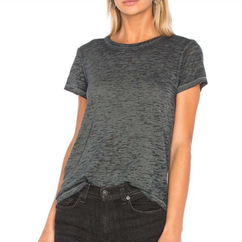 Rag & Bone Black Heathered Short Sleeve Tee Size Small